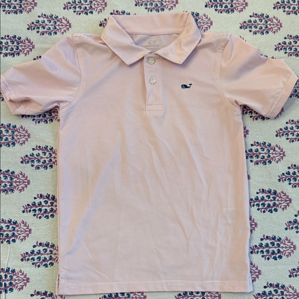 Vineyard Vines Kids Light Pink Performance Polo Shirt